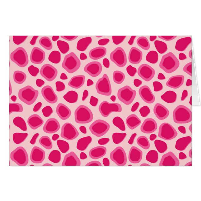 Cartão Impressão Leopard - Fuchsia e rosas claro (Frente horizontal)