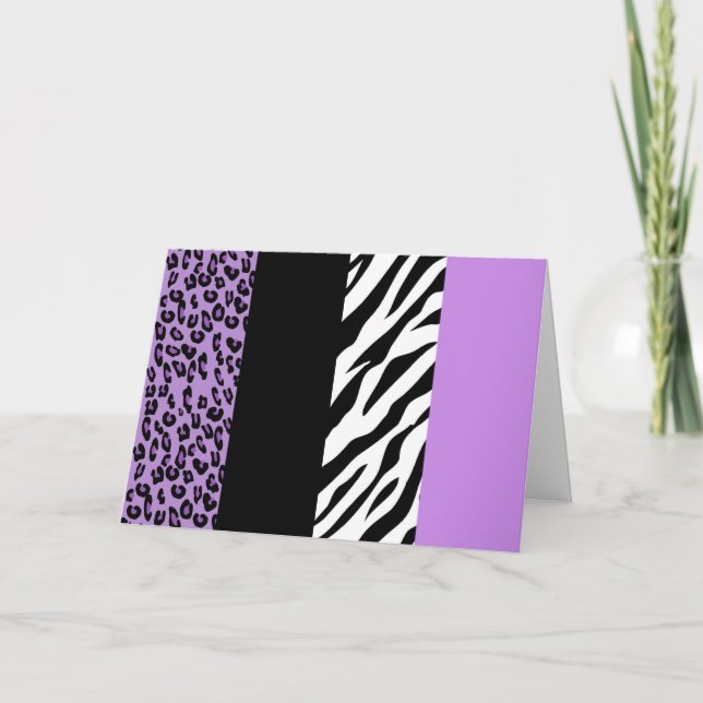 Cartão Impressão Leopardo, Impressão Zebra, Impressão Ani (Frente)