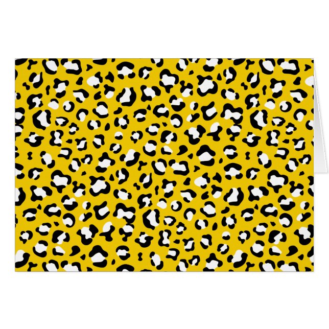 Cartão Impressão Leopardo, Manchas Leopardo, Leopardo Ama (Frente Horizontal)