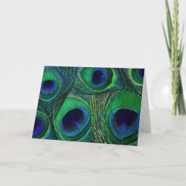Cartão Impressão / Padrão de Pavão Azul Verde Teal