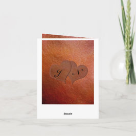 Cartão Impressão Personalizado Faux Leather 3.º Aniversár