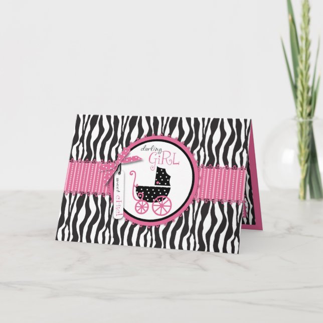 Cartão Impressão Zebra e Carruagem para Bebês (Frente)