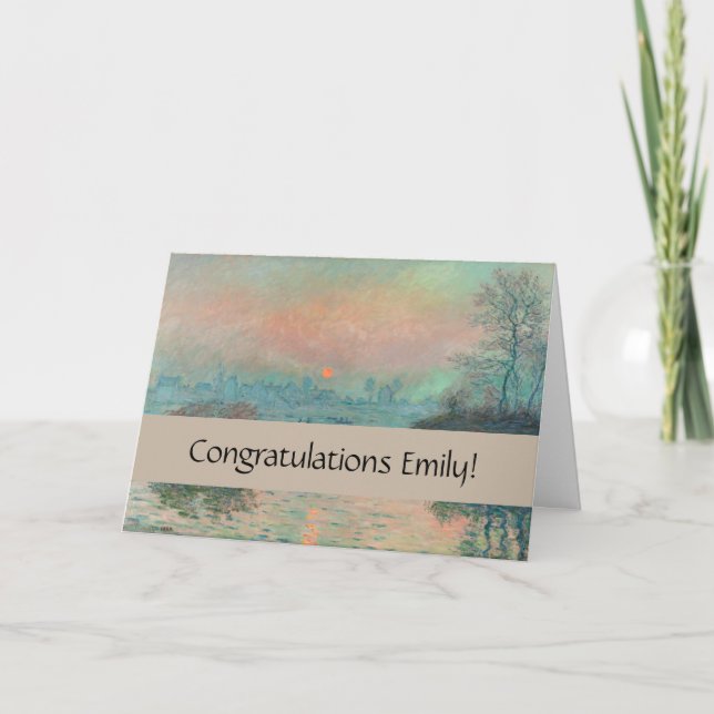 Cartão Impressionismo das Belas Artes do Monet Sunset (Frente)