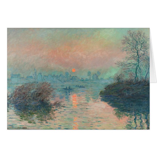 Cartão Impressionismo das Belas Artes do Monet Sunset (Frente Horizontal)