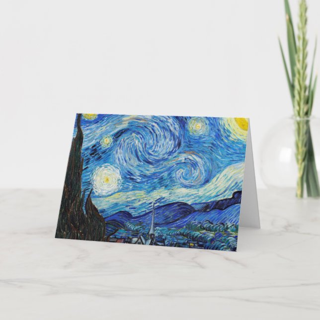 Cartão Impressionismo Vincent Van Gogh Starry Night (Frente)