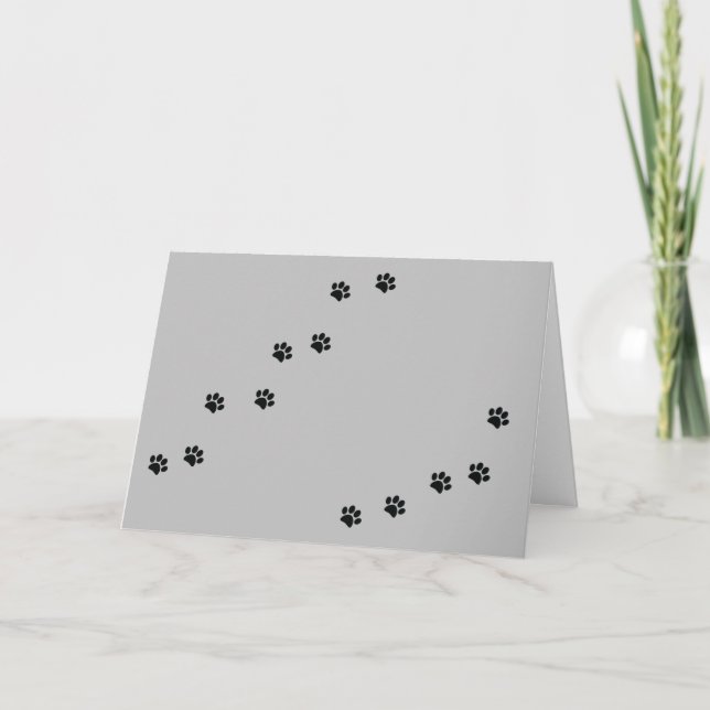 Cartão Impressões de pata (Frente)