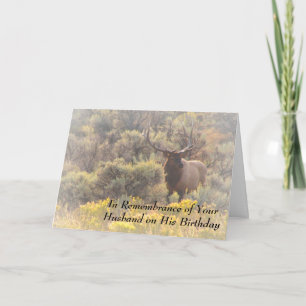 Cartão In Remembrance of Husband Birthday Custom Elk