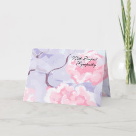 Cartão In Sympathy : Pink Roses within a Winters Frost .