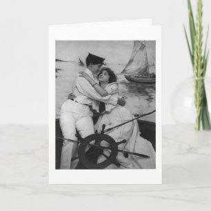 Cartão In Your Arms Lesbian Women Sailor Greeting Card