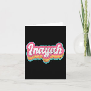Cartão Inayah Primeiro Nome Menina Vintage 70s 80s Person