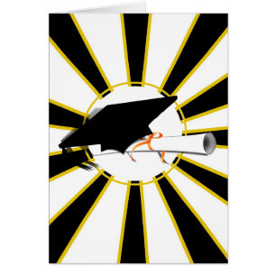 Cartão Inclinação do Boné Formando com cores de escola pr