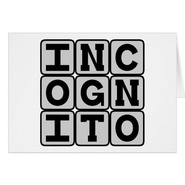 Cartão Incógnito, Oculto no Anonimato (Frente Horizontal)