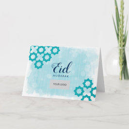 Cartão incorporado de Eid - azul