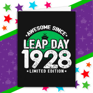 Cartão Incrível Desde 1928 Dia do Ano Leap Fev 29 Anivers