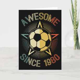 Cartão Incrível Desde 1980 Aniversário de Futebol Retro T