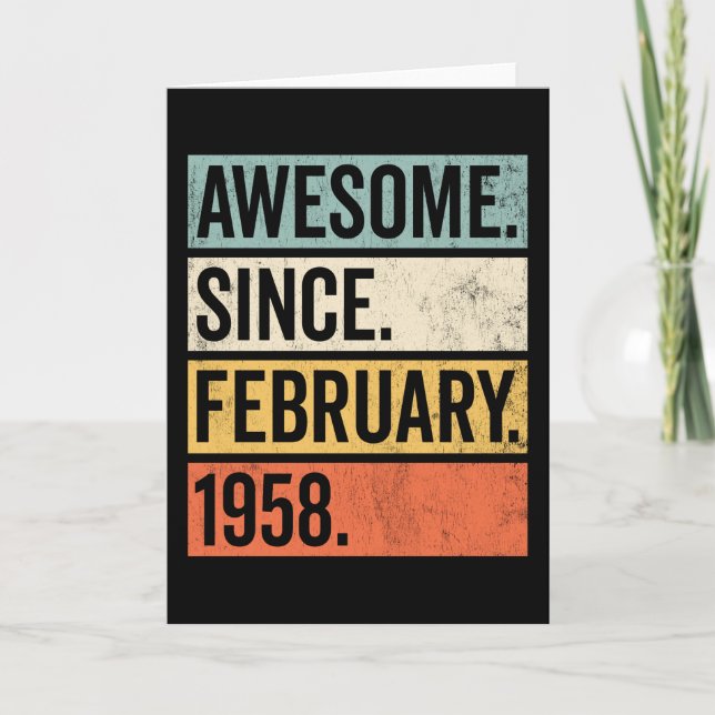 Cartão Incrível desde fevereiro de 1958 de aniversário (Frente)