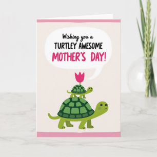 Cartão incrível do Dia da Mãe Tartaruga
