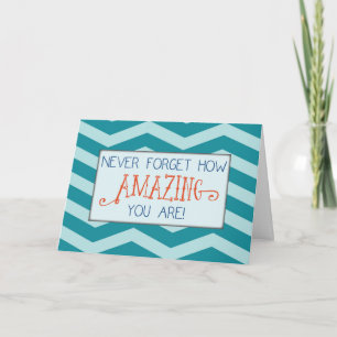 Cartão Incrível na faculdade, Teal Chevron Stripes
