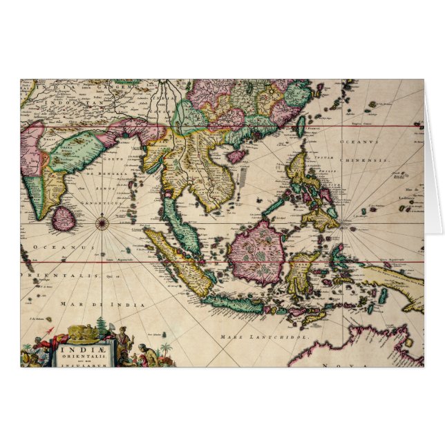 Cartão India & Ceilão a Austrália (Frente Horizontal)