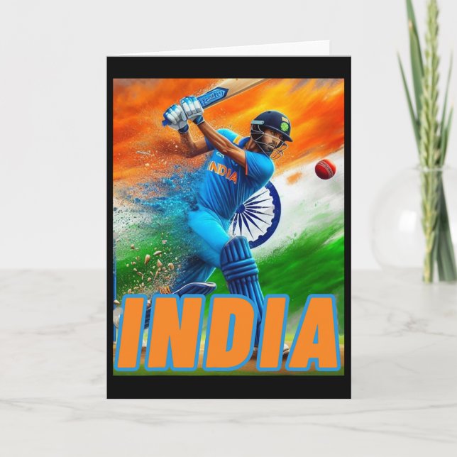 Cartão India Cricket Supporters Jersey - Indian Cricket F (Frente)