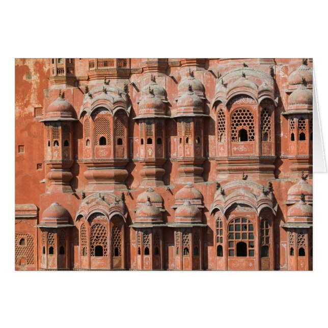 Cartão ÍNDIA, Rajasthan, Jaipur: Hawa Mahal (Palácio de (Frente Horizontal)