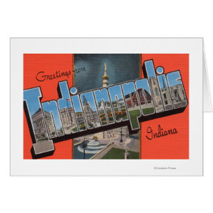 Cartão Indianápolis, Indiana (Plaza Municipal)