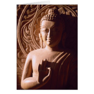 Cartão Indiano Buddha na madeira