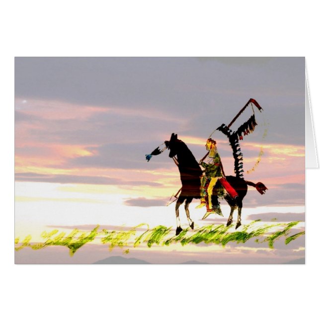 Cartão Índio em Horseback (Frente horizontal)