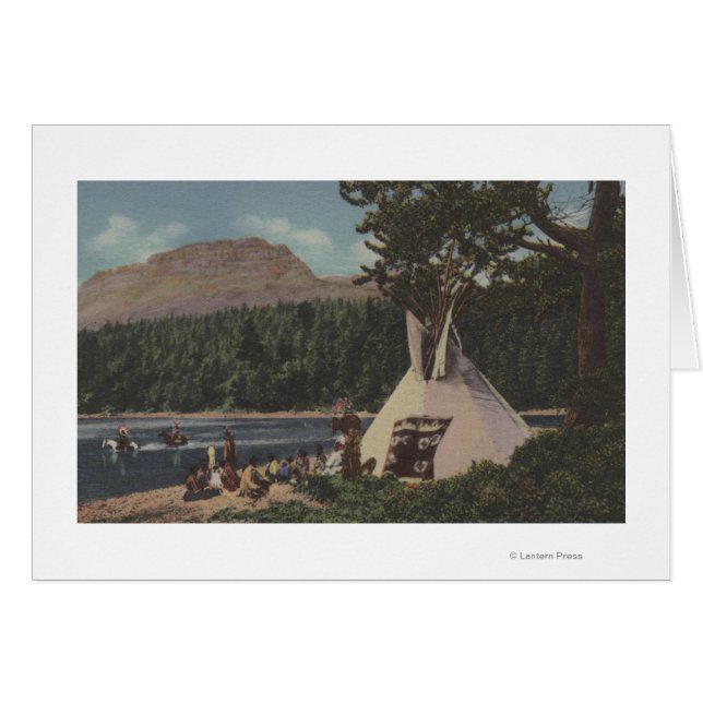 Cartão Índios do Noroeste - A Terra do Azul do Céu (Frente Horizontal)