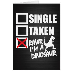 Cartão Individual. Comprometido. RAWR Eu sou um dinossaur