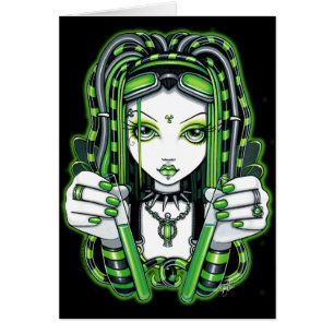 Cartão industrial escuro de "Vivian" Cybergoth Fa