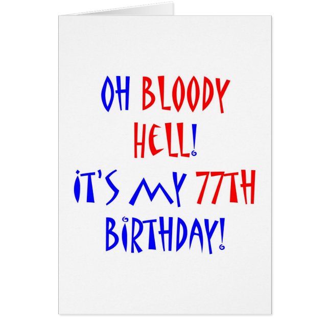 Cartão Inferno 77 sangrento (Frente)