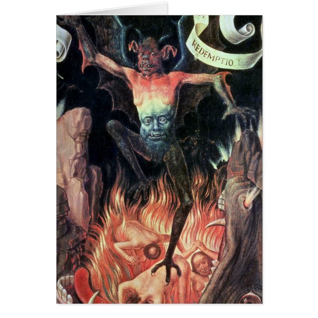 Cartão Inferno, painel do righthand do Triptych de (Frente)