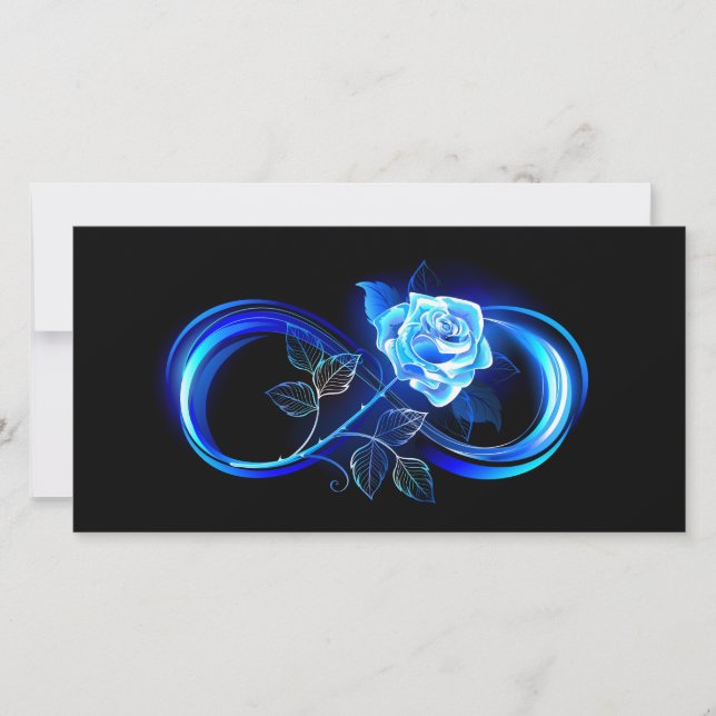 Cartão Infinito brilhante com rosa azul (Frente)