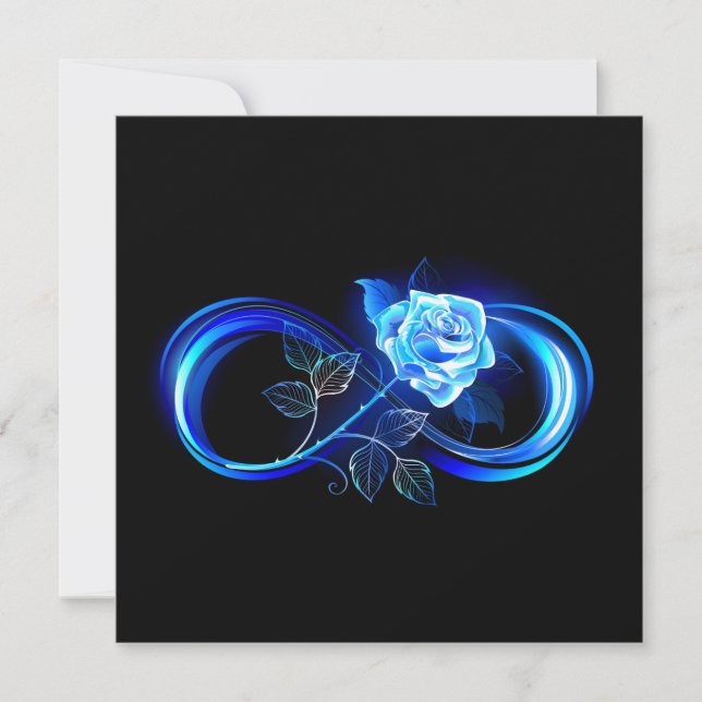 Cartão Infinito brilhante com rosa azul (Frente)