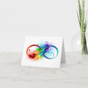 Cartão Infinity Symbol with Rainbow Feather
