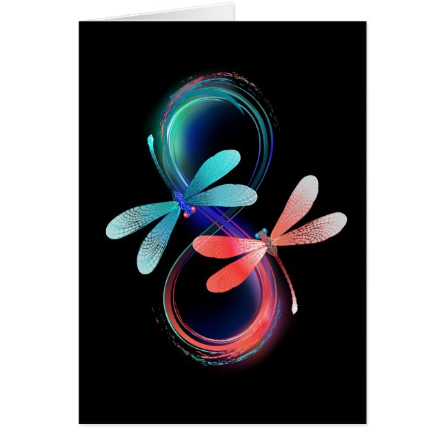Cartão Infinity with glowing dragonflies (Frente)