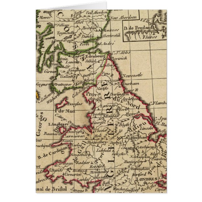 Cartão Inglaterra, Escócia, Irlanda (Frente)