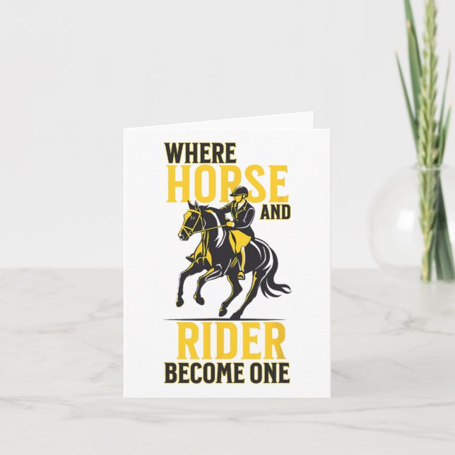 Cartão Inglês Andando Engraçado Equestre Dizendo Esporte  (Frente)