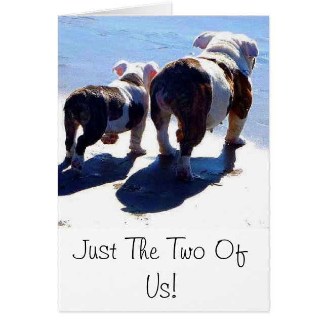 Cartão Inglês Buldogue e Puppy (Frente)