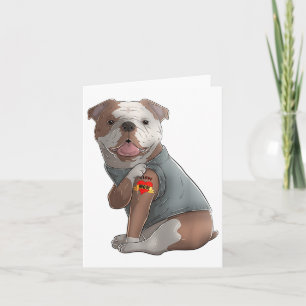 Cartão Inglês Buldogue I Love Mãe Tattoo Camiseta de cão 