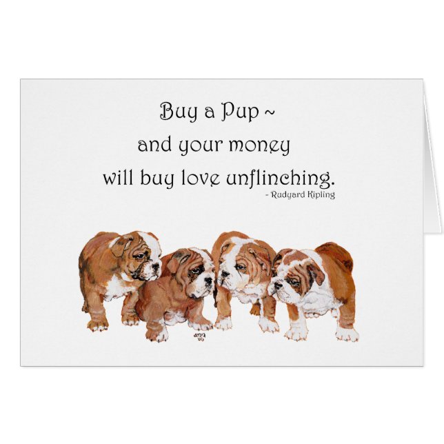 Cartão Inglês Buldoppy (Frente Horizontal)