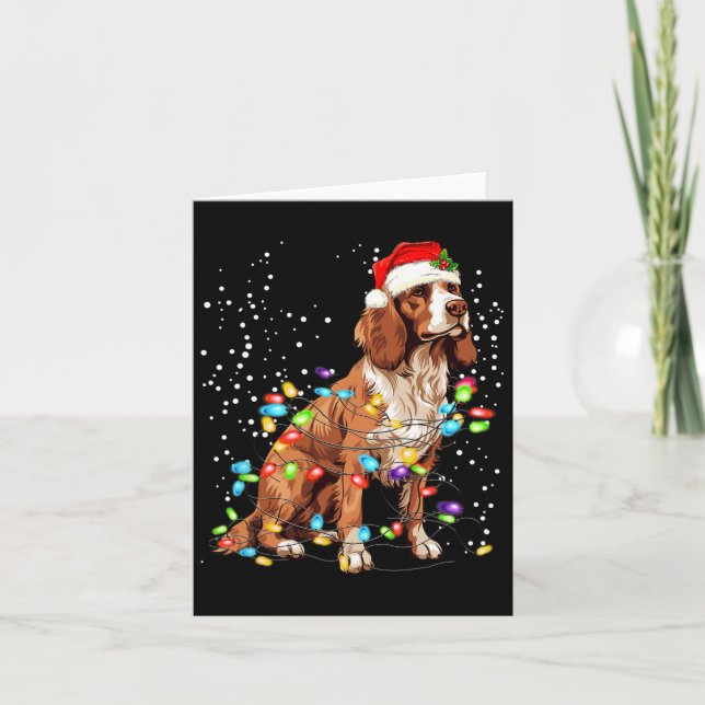 Cartão Inglês Springer Spaniel Dog Voz de Natal Xmas (Frente)