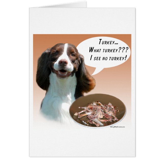 Cartão Inglês Springer Spaniel Turquia (Frente)