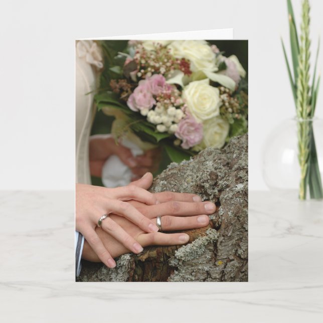 Cartão Inglês Welsh, Bilingue de Dia de Casamento (Frente)