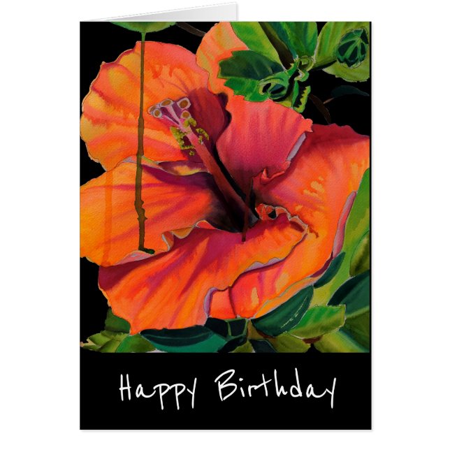 Cartão Inibidor de laranja tropical de verão (Frente)