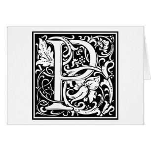 Cartão Inicial decorativa "P" da letra
