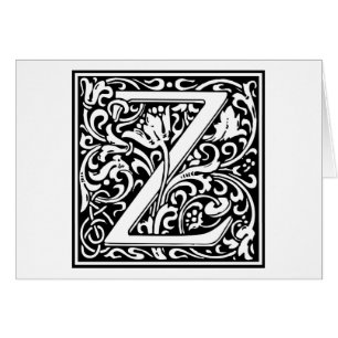 Cartão Inicial decorativa "Z" da letra