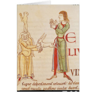 Cartão Inicial "H" sob a forma de dois conjurors