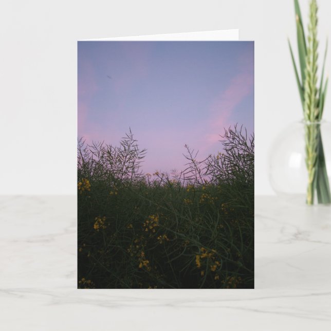 Cartão início da noite entre a folha (Frente)